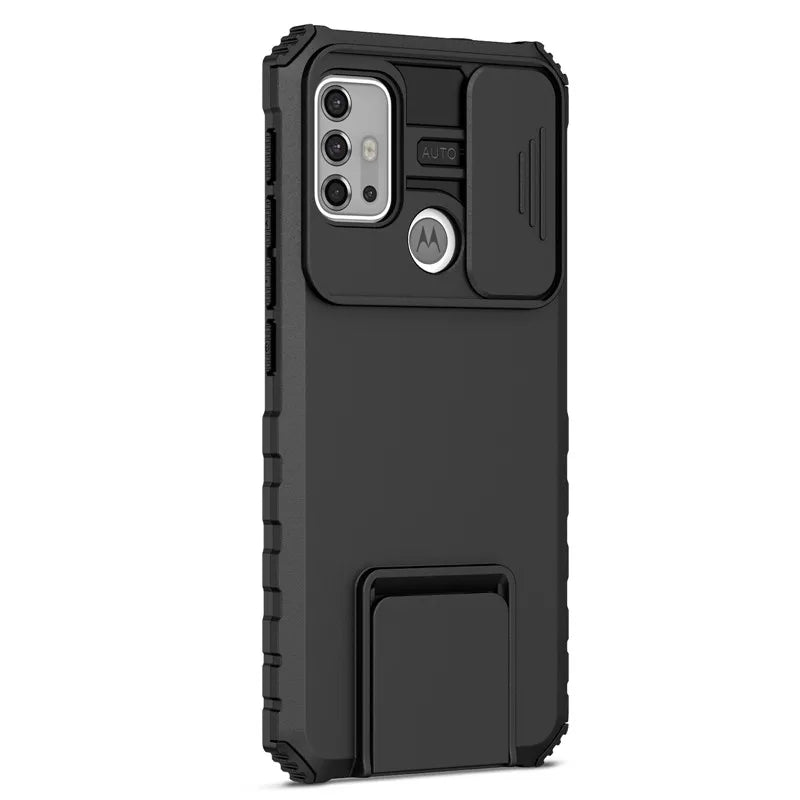 For Motorola Moto G Stylus 5G G Pure Power 2021 Case Slide Camera Lens Rugged Armor Cases For E7 E7i Power Stand Holder Cover