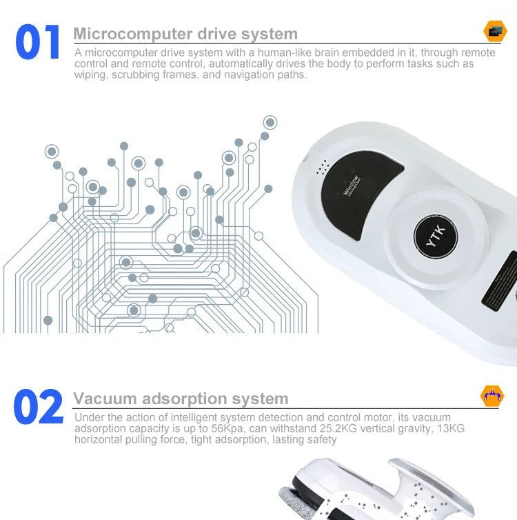 Window cleaning robot household intelligent vacuum remote control anti fall electric window washer glass cleaner