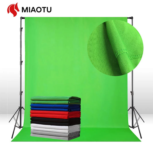 MIAOTU Photography Backdrops Green/White/Black/Grey Muslin Cotton Green Screen Chromakey Photo Background Cloth Shoot Props