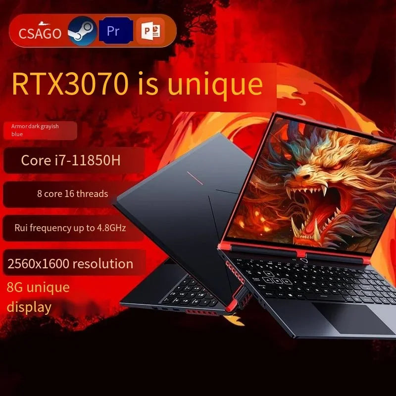 2025 nuovo I9-11900H RTX3070-8G laptop da gioco ad alte prestazioni WIFI6 2.5K 500nits 16 inches I7-11850H 64G 4T